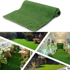 3ft x 32ft Artificial Turf 0.6" Mat with Drainage Holes. Fake Grass with Rubber Backing,for Indoor/Outdoor Pet Areas, Garden, Lawn