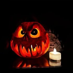 Halloween Party Props For Outdoor Elegant Skull Head Pumpkin Shape Light Ornament Festival Celebration Embellishment (Option: 2Pcs)