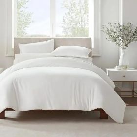 Serta Simply Clean Pleated Duvet Cover Twin (Option: White)