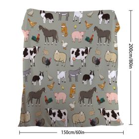 Various Animals Blanket Soft Pig Horse Durable Comfortable Blanket Women Birthday Gift Home Decoration Sofa Couch Office Bed Camping Travel  75x1 (Option: 150cmx200cm-Celadon)