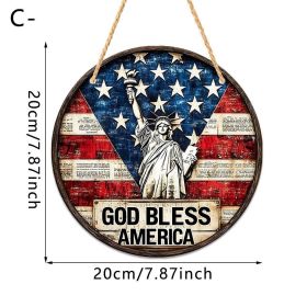 1PC Wooden tags for Independence Day, patriotic American homes, rural areas, wooden walls, door decorations, wooden crafts (Color: L, size: 40*40*0.5cm)