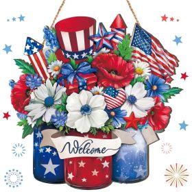 1PC Wooden tags for Independence Day, patriotic American homes, rural areas, wooden walls, door decorations, wooden crafts (Color: M, size: 20*20*0.5cm)