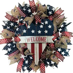 1PC Wooden tags for Independence Day, patriotic American homes, rural areas, wooden walls, door decorations, wooden crafts (Color: 61, size: 40*40*0.5cm)
